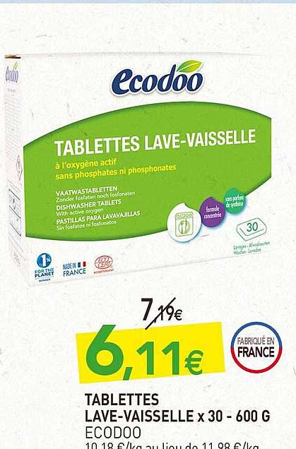 tablettes lave-vaisselle x30 - 600 g écodoo