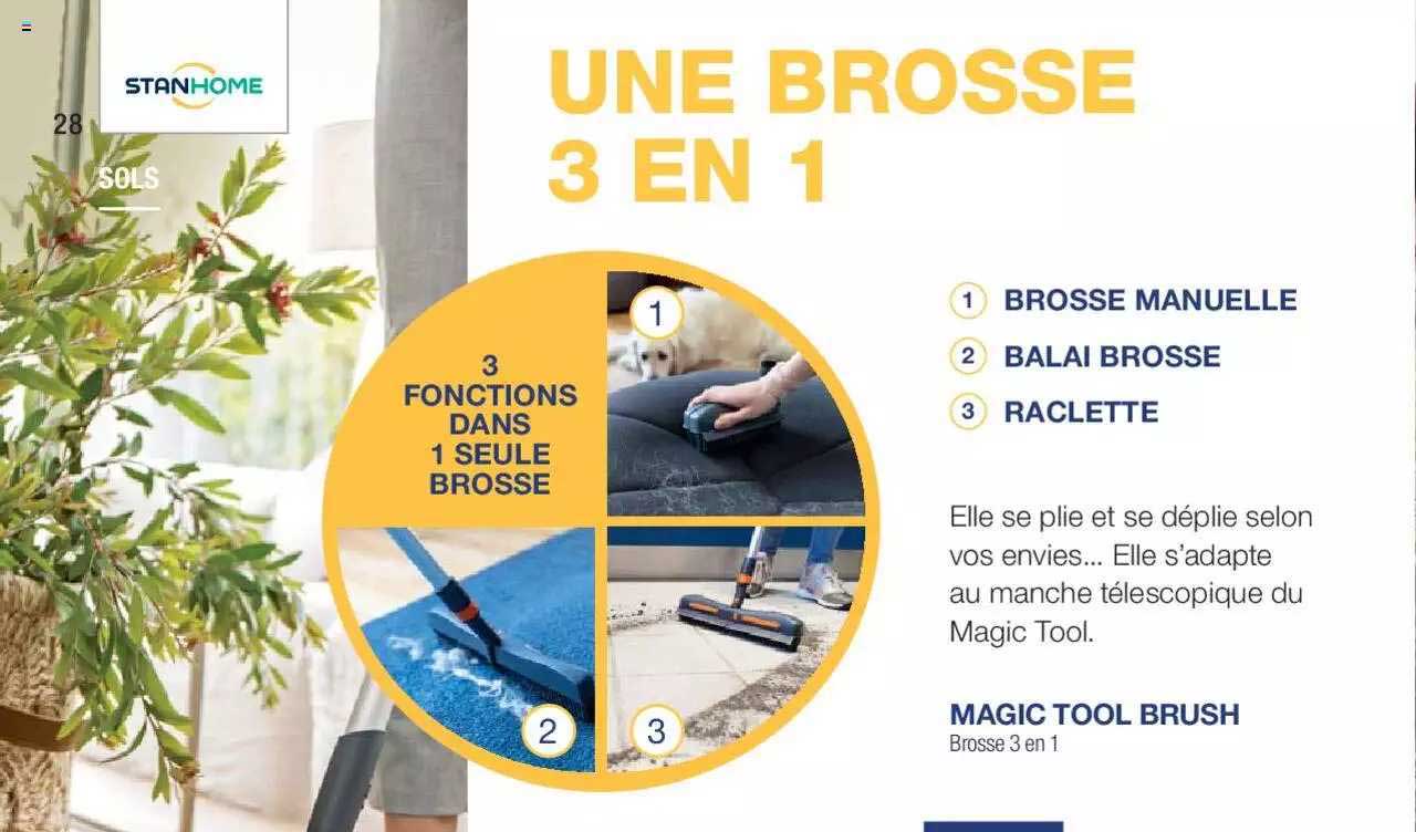 une brosse 3 en 1