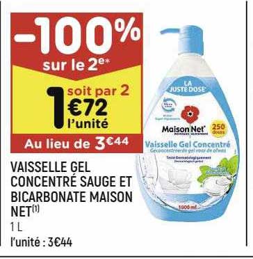 vaisselle gel concentré sauge et bicarbonate maison net