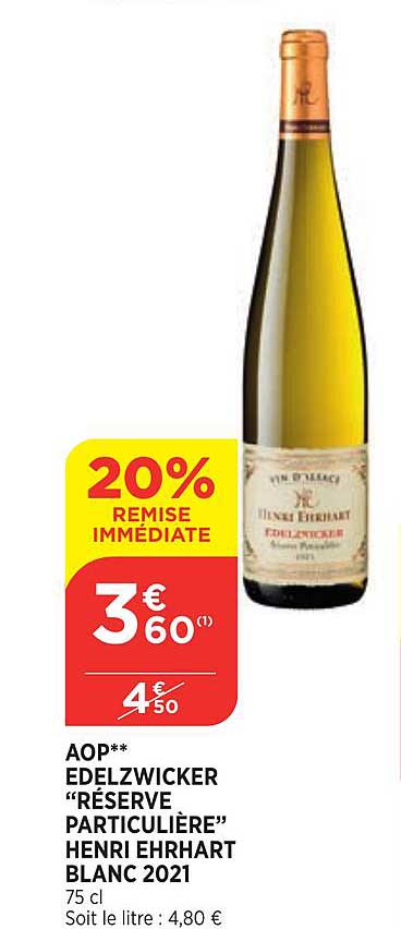 aop edelzwicker "réserve particulière" henri ehrhart blanc 2021