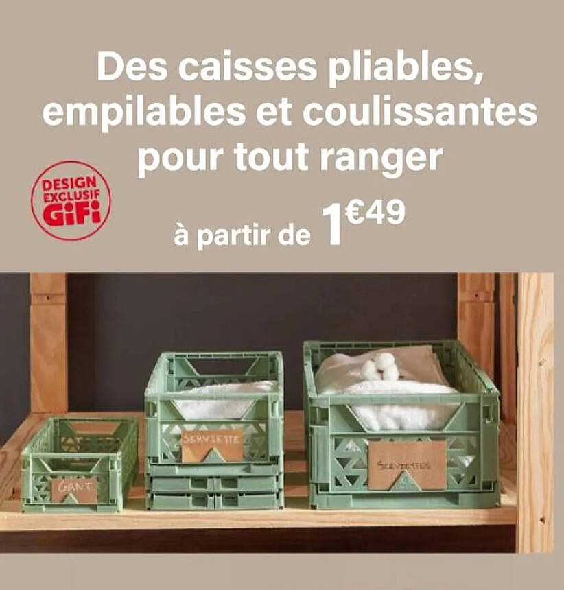 des caisses pliables, empilables et coulissantes pour tout ranger