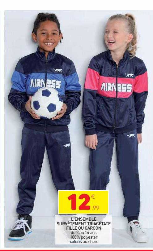 l'ensemble survêtement tri acétate fille ou garçon