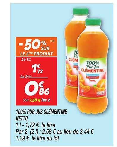 100% Pur Jus Clémentine Netto