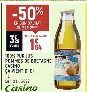 100% pur jus pommes de bretagne casino ça vient d'ici