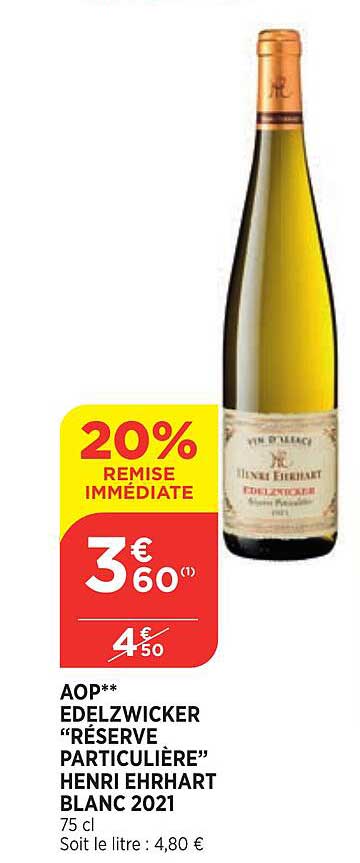 aop edelzwicker "réserve particulière" henri ehrhart blanc 2021