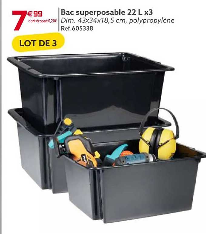 bac superposable 22l x 3