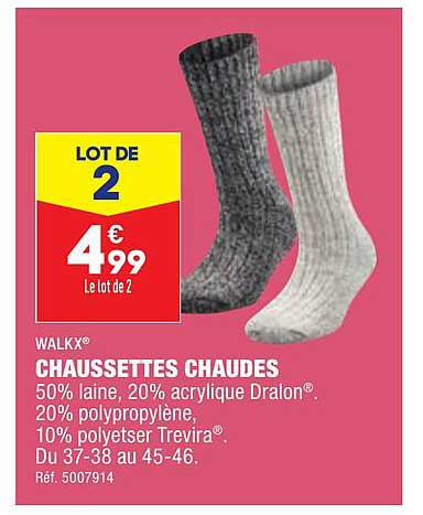 chaussettes chaudes walkx