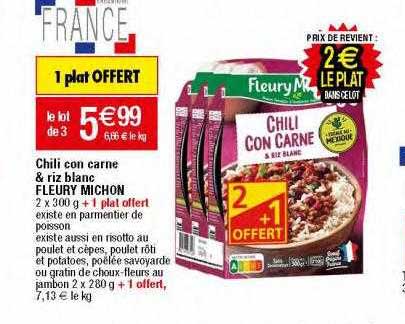 chili con carne & riz blanc fleury michon