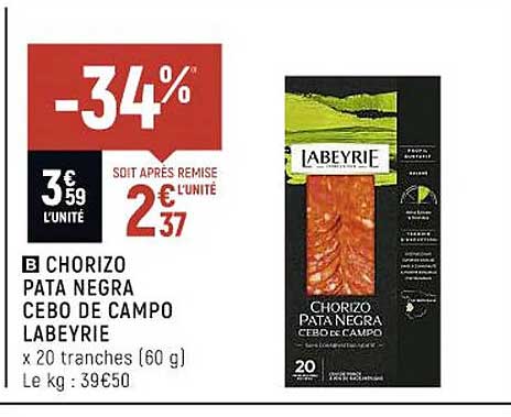 chorizo pata negra cebo de campo labeyrie