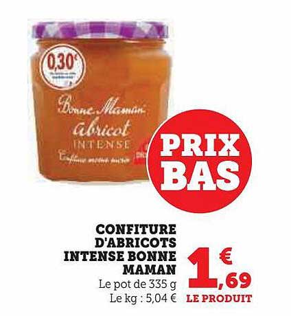 confiture d'abricots intense bonne maman
