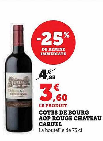 côtes de bourg aop rouge château caruel