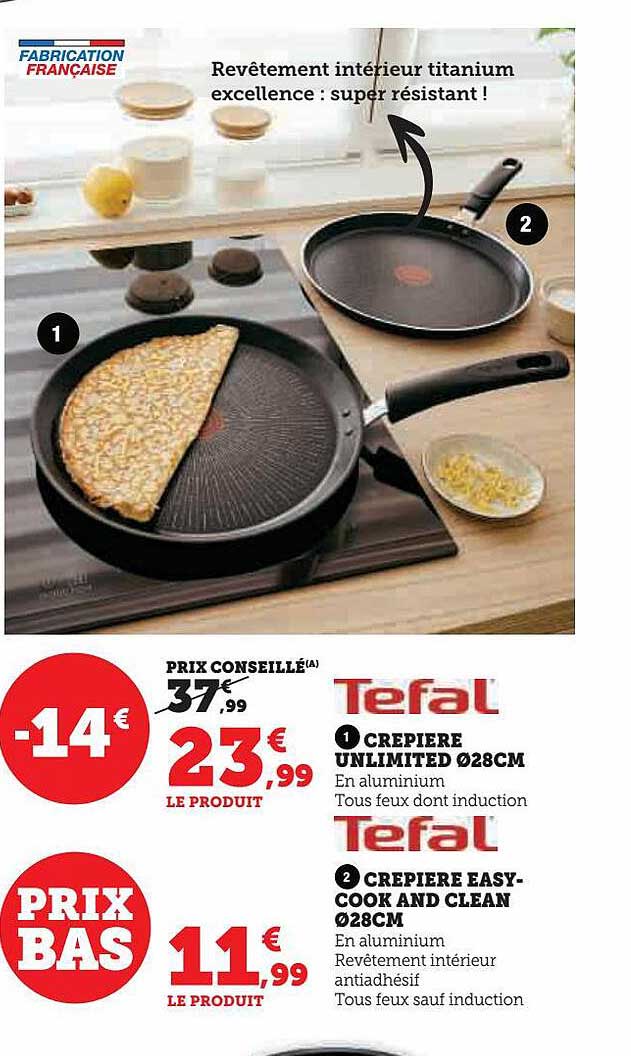crêpière unlimited ø 28 cm, crêpière easy-cook and clean ø 28 cm
