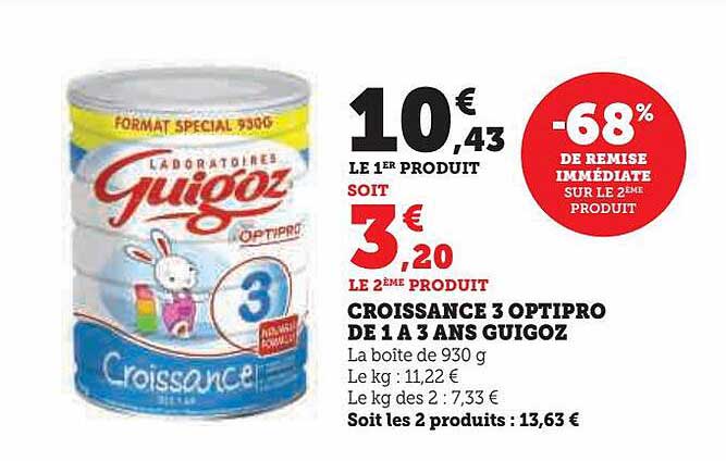 croissance 3 optipro de 1 à 3 ans guigoz