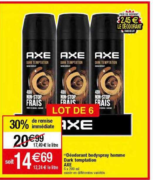 déodorant bodyspray homme dark temptation axe