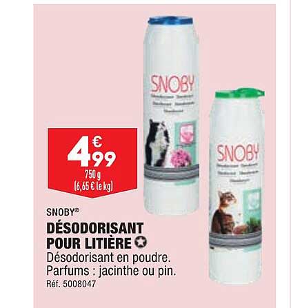 désodorisant pour litière snoby