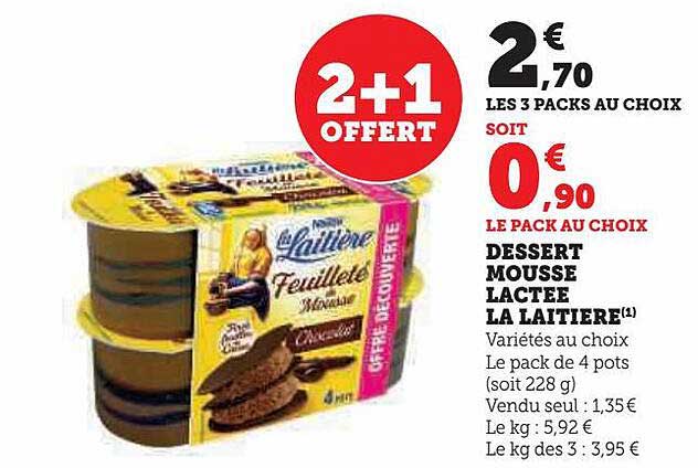 dessert mousse lactée la laitière