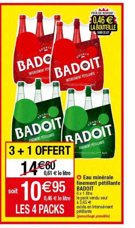 eau minérale finement pétillante badoit