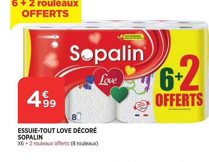 essuie-tout love décoré sopalin