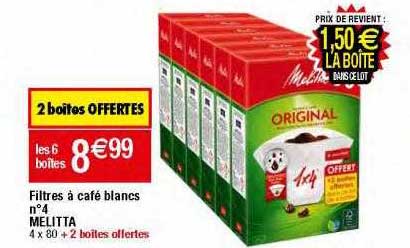 filtres à café blancs n°4 melitta