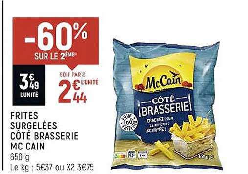 frites surgelées côté brasserie mc cain