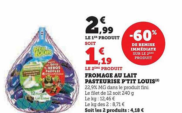 fromage au lait pasteurisé p'tit louis