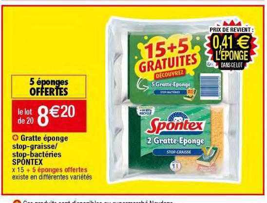 gratte éponge stop-graisse - stop-bactéries spontex