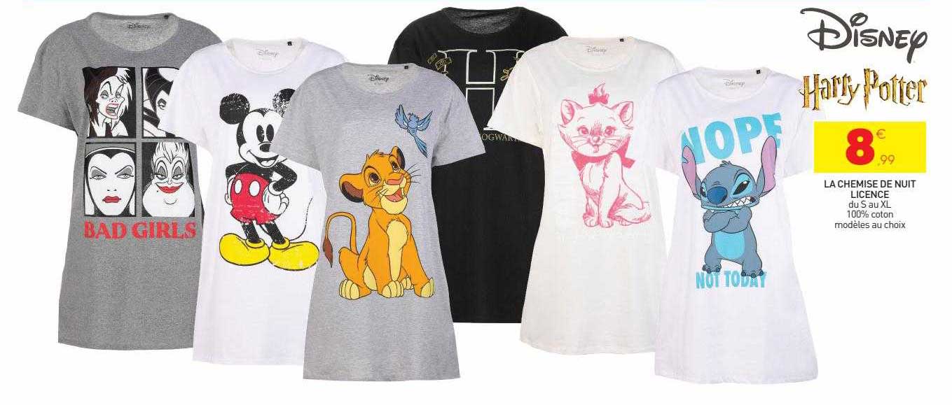 la chemise de nuit licence disney, harry potter
