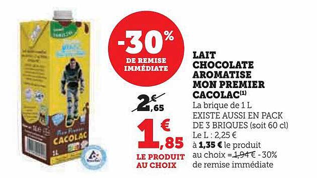 lait chocolaté aromatisé mon premier cacolac