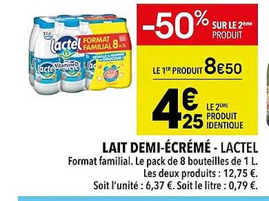 lait demi-écrémé - lactel