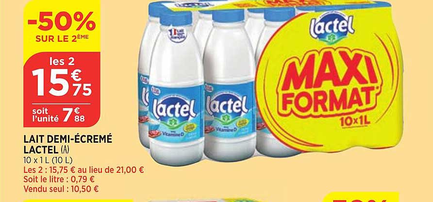 lait demi-écrémé lactel