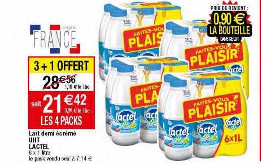 Lait Demi écrémé Uht Lactel