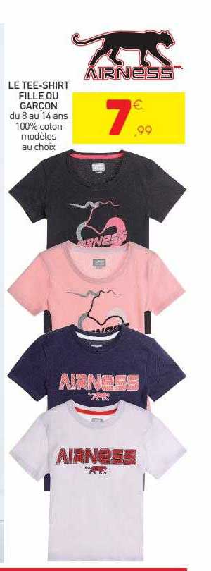 le tee-shirt fille ou garçon airness