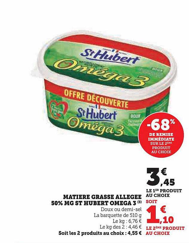 matière grasse allégée 50% mg st hubert oméga 3