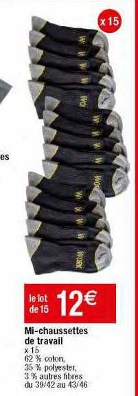 mi-chaussettes de travail