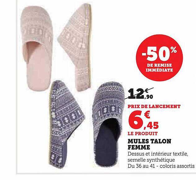 mules talon femme