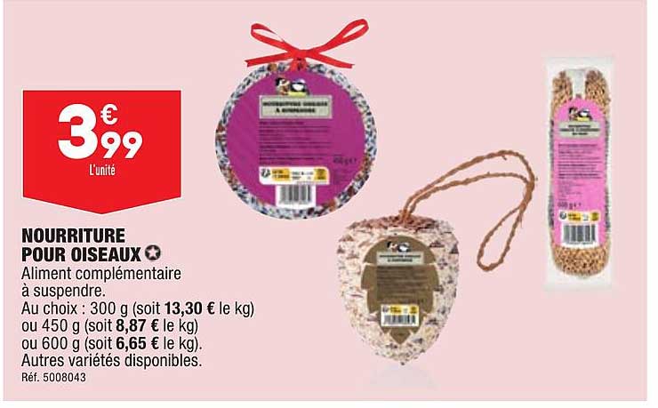 nourriture pour oiseaux