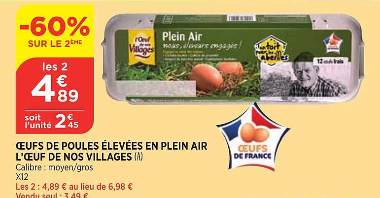 œufs de poules élevées en plein air l'œuf de nos villages