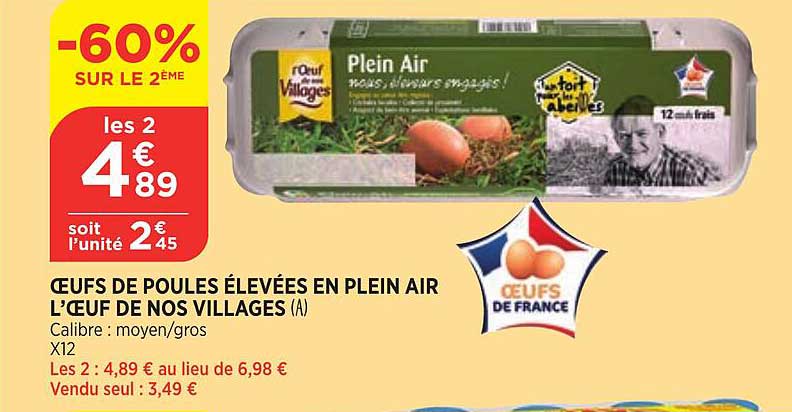 œufs de poules élevées en plein air l'œuf de nos villages