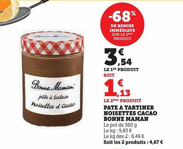 pâte à tartiner noisettes cacao bonne maman