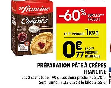 Préparation Pâte à Crêpes Francine