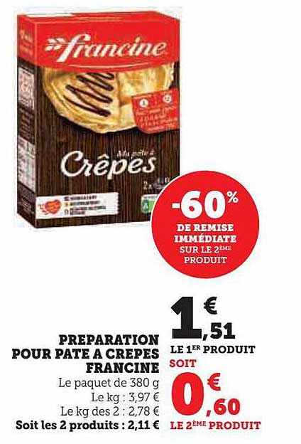 Préparation Pour Pâte à Crêpes Francine