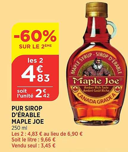pur sirop d'érable maple joe