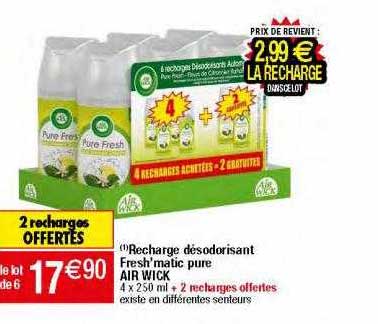 recharge désodorisant fresh'matic pure air wick