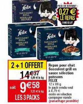 repas pour chat succulent grill en sauce sélection poissons felix