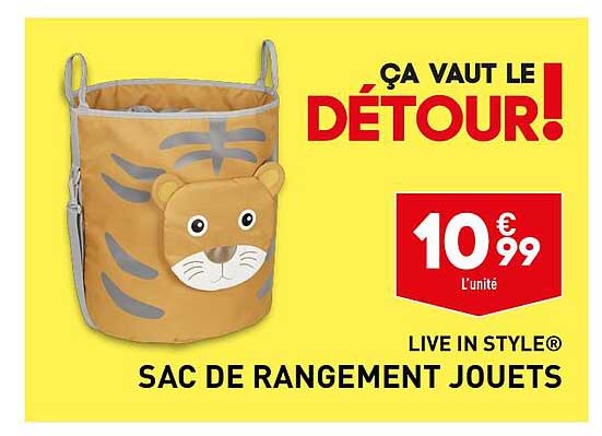 sac de rangement jouets live in style
