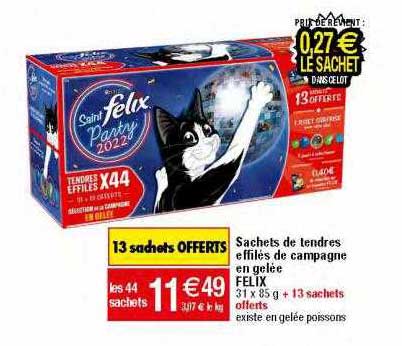 Sachets De Tendres Effilés De Campagne En Gelée Felix