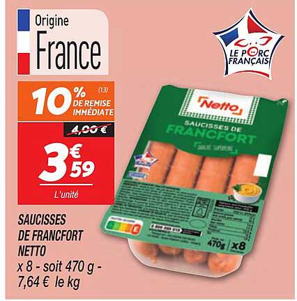 saucisses de francfort netto