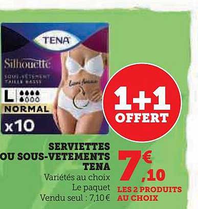 serviettes ou sous-vêtements tena