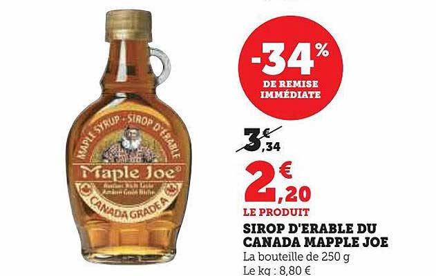 sirop d'érable du canada mapple joe