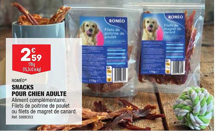 snacks pour chien adulte roméo